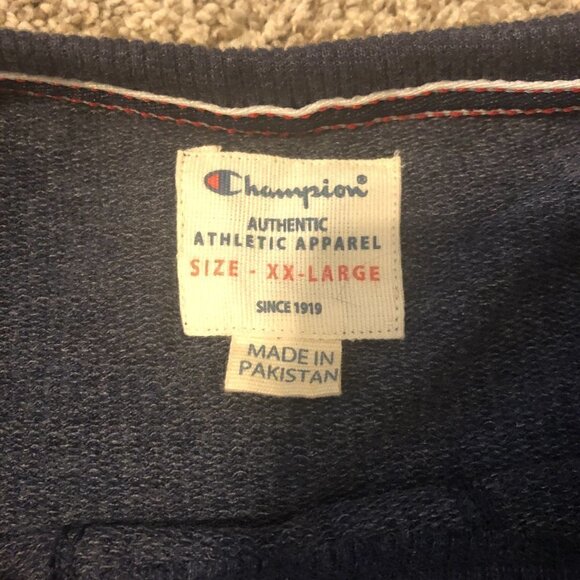 CHAMPION Sweatshirt Men’s Size XXL Blue Crewneck Plus Long Sleeve Athleisure - Picture 6 of 9